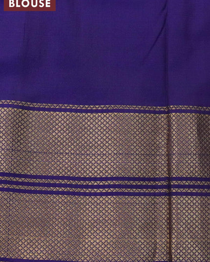 Pochampally silk saree dual shade off cs blue and blue with allover ikat weaves and long zari woven border - {{ collection.title }} by Prashanti Sarees