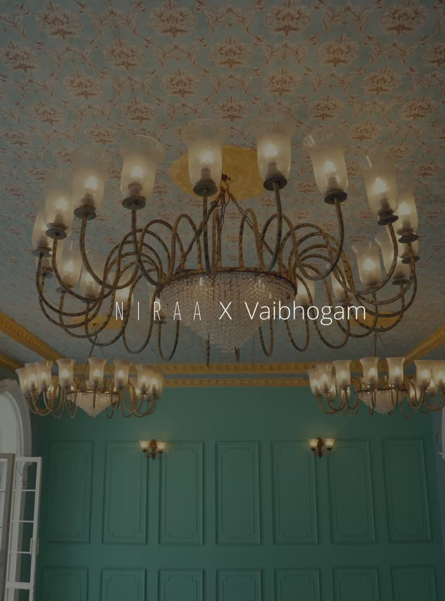 Pure kanchipuram silk saree peach pink and purple with allover zari checks & paisley buttas and elephant & annam zari woven border