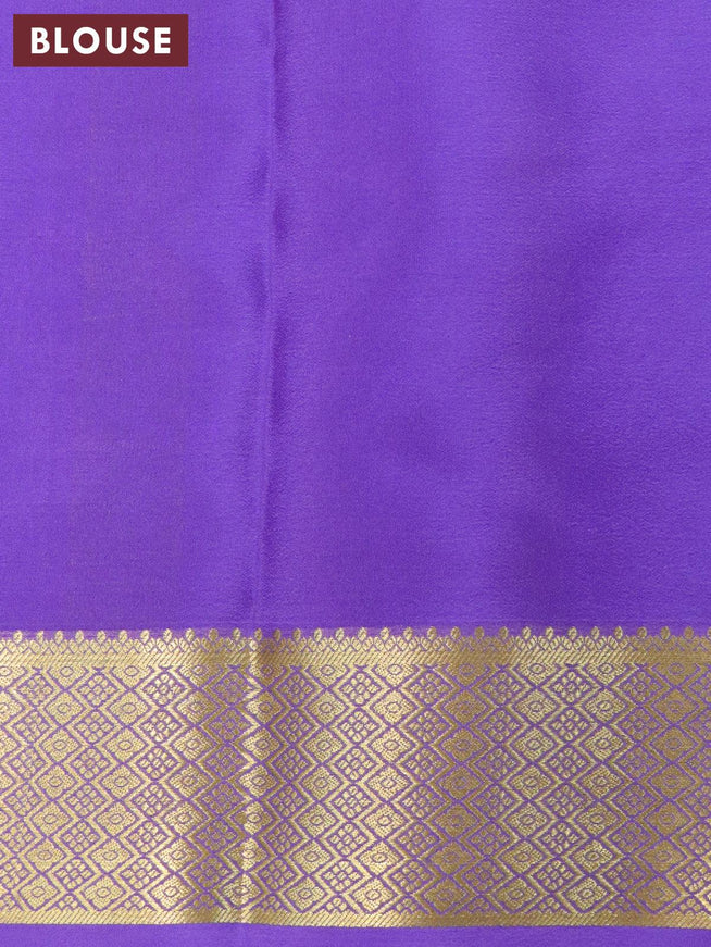 Printed crepe silk sraee grey and lavender with allover kalamkari prints and zari woven border - {{ collection.title }} by Prashanti Sarees
