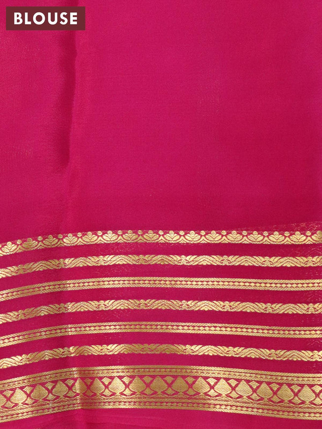 Printed crepe silk sraee mustard yellow and pink with allover kalamkari prints and zari woven border - {{ collection.title }} by Prashanti Sarees
