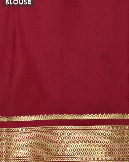 Printed crepe silk sraee peach shade and maroon with allover kalamkari prints and zari woven border - {{ collection.title }} by Prashanti Sarees