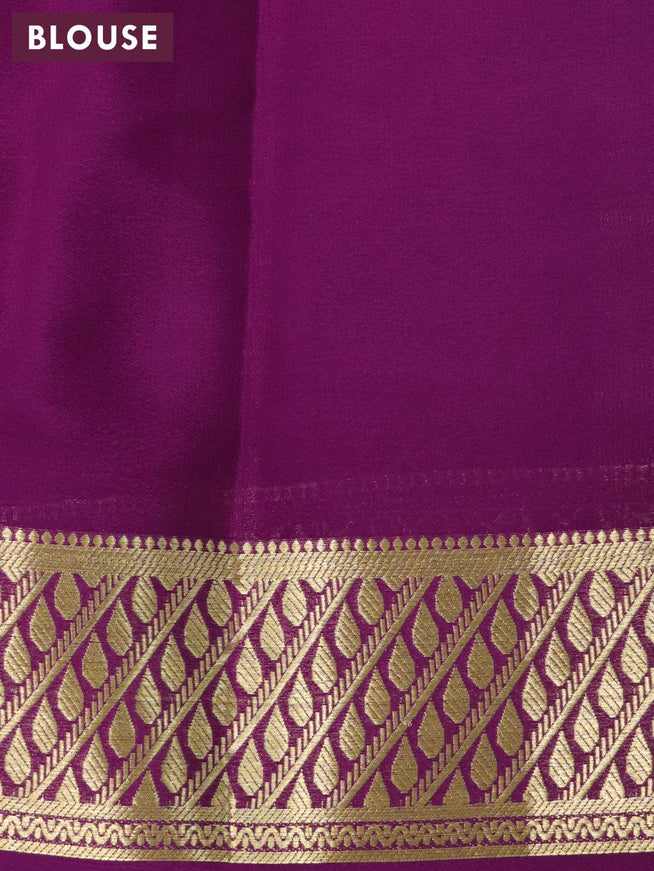 Printed crepe silk sraee peach shade and purple with allover kalamkari prints and zari woven border - {{ collection.title }} by Prashanti Sarees