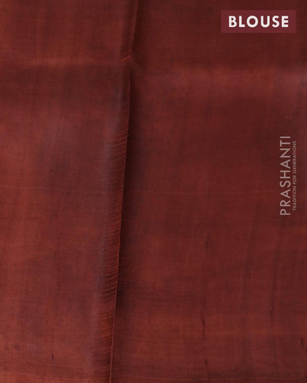 Printed silk saree cream and brown with allover prints and simple border - {{ collection.title }} by Prashanti Sarees