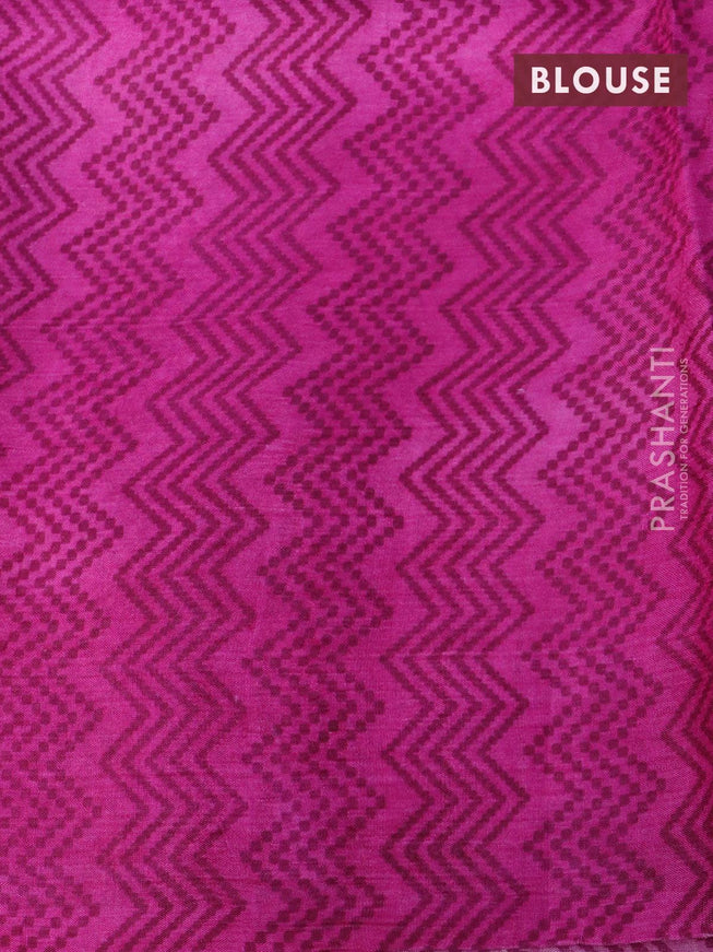 Printed silk saree green and pink with allover floral prints and simple border - {{ collection.title }} by Prashanti Sarees