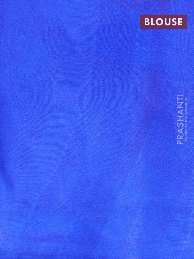Printed silk saree maroon and royal blue with allover prints and simple border - {{ collection.title }} by Prashanti Sarees