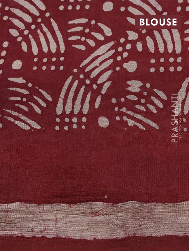 Printed silk saree maroon with allover paisley prints and printed border - {{ collection.title }} by Prashanti Sarees