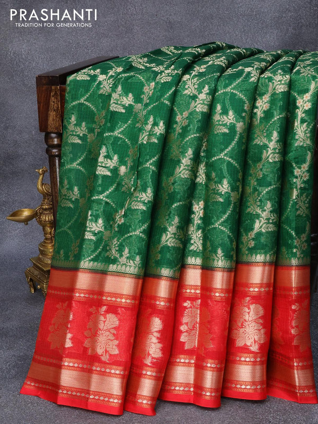 Banarasi silk dress material pale orange with allover zari brocade weaves and dupatta & without bottom