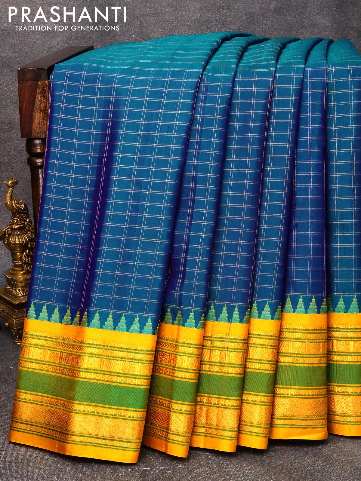 Mustard Brown Handloom Gadwal Kuttu Silk Cotton Saree | Avishya.com