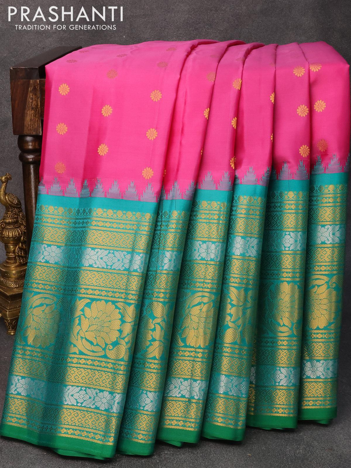 Buy Pure Gadwal Silk Sari With Ganga Jamuna Border With Running Blouse  Piece Online in India - Etsy