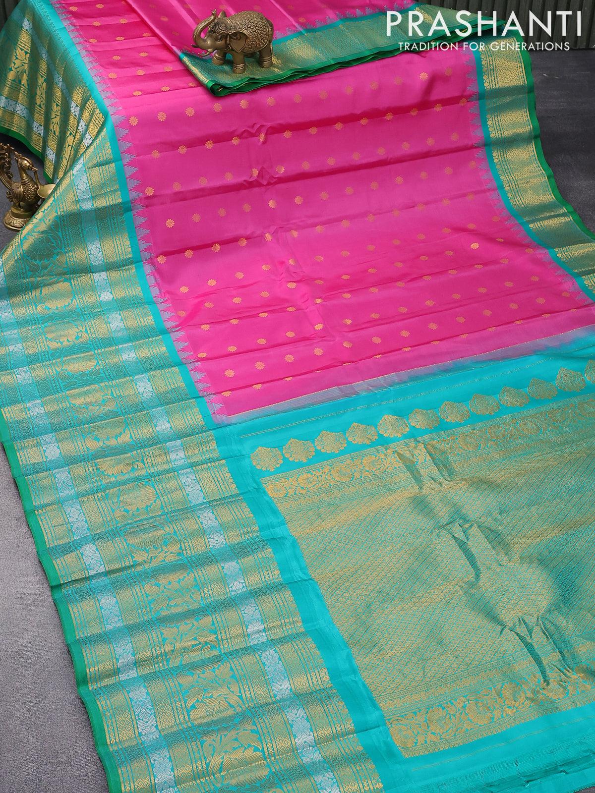 Gadwal Handloom Pure Silk Kuttu Border Saree-DSKJGDSASK59280 – Weavesmart