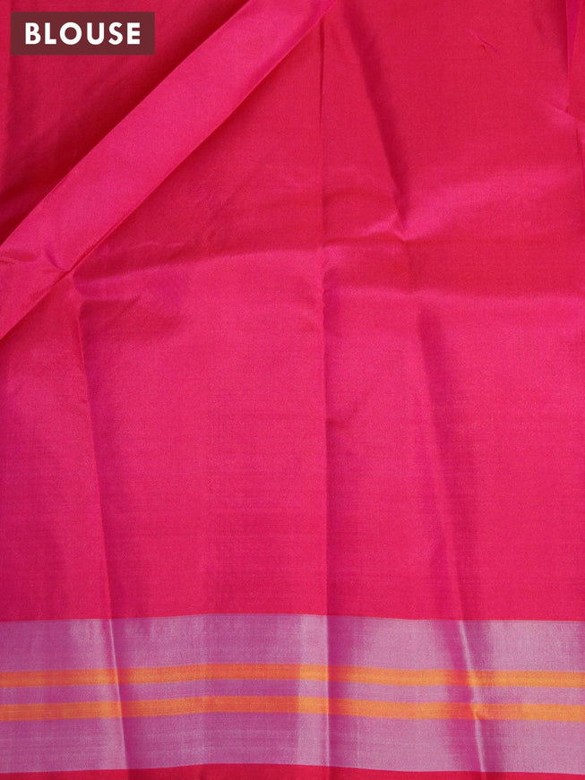 Pure kanjivaram silk saree blue and pink with zari woven buttas and simple border - {{ collection.title }} by Prashanti Sarees