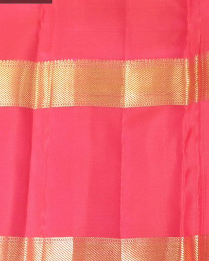 Pure kanjivaram silk saree dual shade of pink with allover zari checked pattern and rettapet zari woven border - {{ collection.title }} by Prashanti Sarees