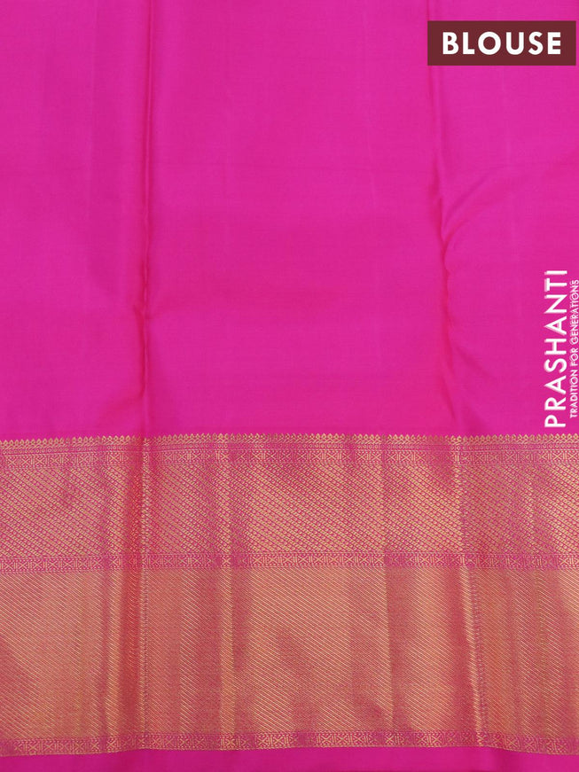 Pure kanjivaram silk saree lavender shade and pink with allover zari weaves & buttas and zari woven buttas - {{ collection.title }} by Prashanti Sarees