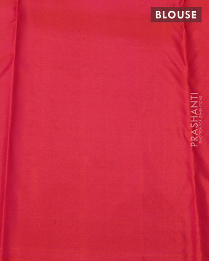Pure kanjivaram silk saree multi colour and dual shade of pinkish orange with paalum pazhamum check & zari buttas in borderless style - {{ collection.title }} by Prashanti Sarees