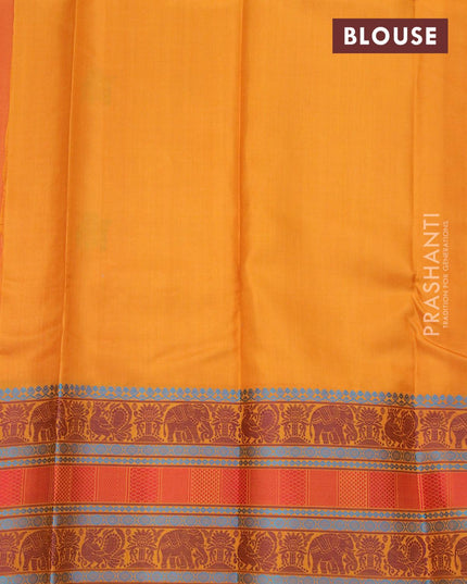 Pure kanjivaram silk saree mustard yellow with thread woven buttas and thread woven border - {{ collection.title }} by Prashanti Sarees