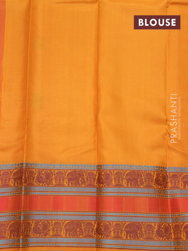 Pure kanjivaram silk saree mustard yellow with thread woven buttas and thread woven border - {{ collection.title }} by Prashanti Sarees