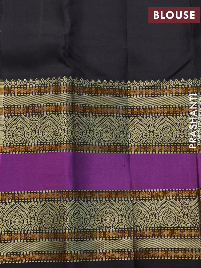 Dark Green Assam Silk Saree Woven with Zari Buttas and Stripes, Complemented by a Contrast Traditional Zari  Design Border, a Captivating Pallu Featuring Zari Designs, and Paired with a Contrast Blouse
