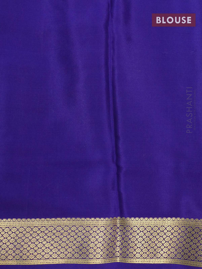 Pure mysore silk saree light blue and blue with allover zari woven buttas and zari woven border - {{ collection.title }} by Prashanti Sarees