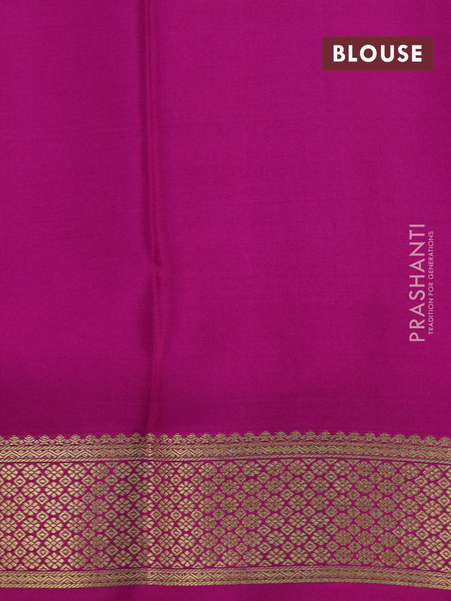 Pure mysore silk saree light blue and pink with allover zari woven buttas and zari woven border - {{ collection.title }} by Prashanti Sarees