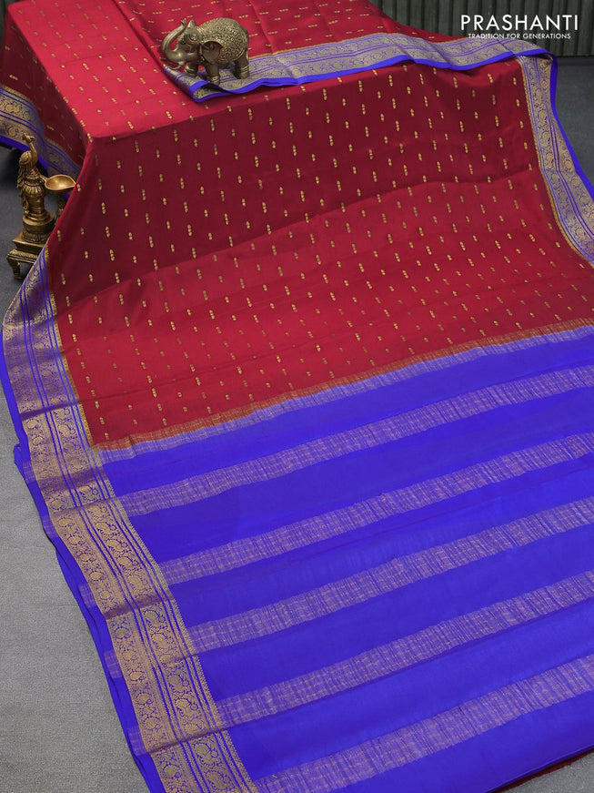 Pink diamond Zari buttas Mysore silk saree, contrast traditional zari border, and gleaming zari woven jaal pallu main image 1