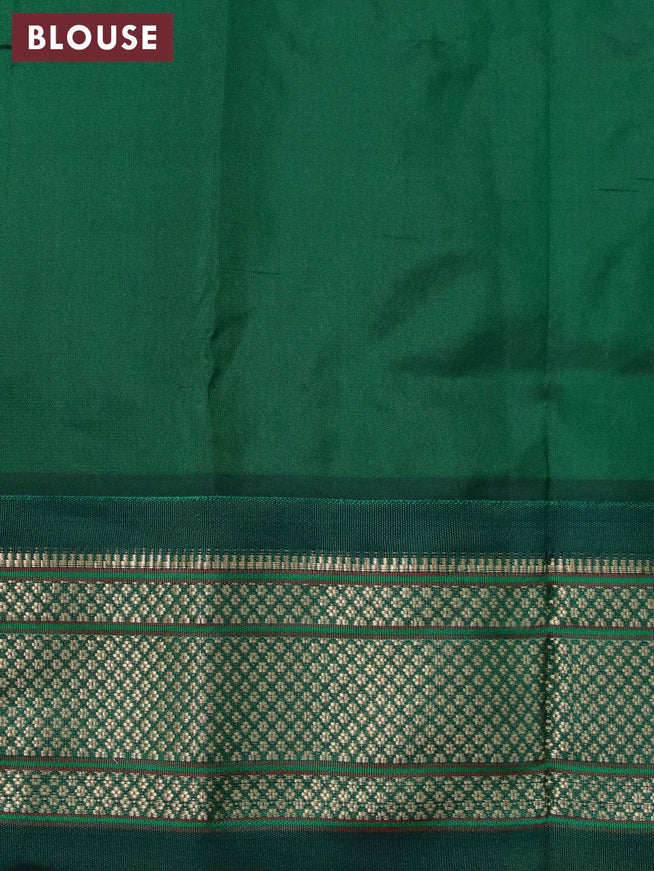 Pure paithani silk saree green shade and green with annam zari woven buttas and zari woven border - {{ collection.title }} by Prashanti Sarees