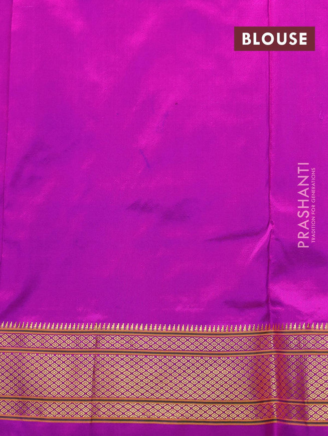Pure paithani silk saree pink with zari woven floral buttas and rich zari woven border - {{ collection.title }} by Prashanti Sarees