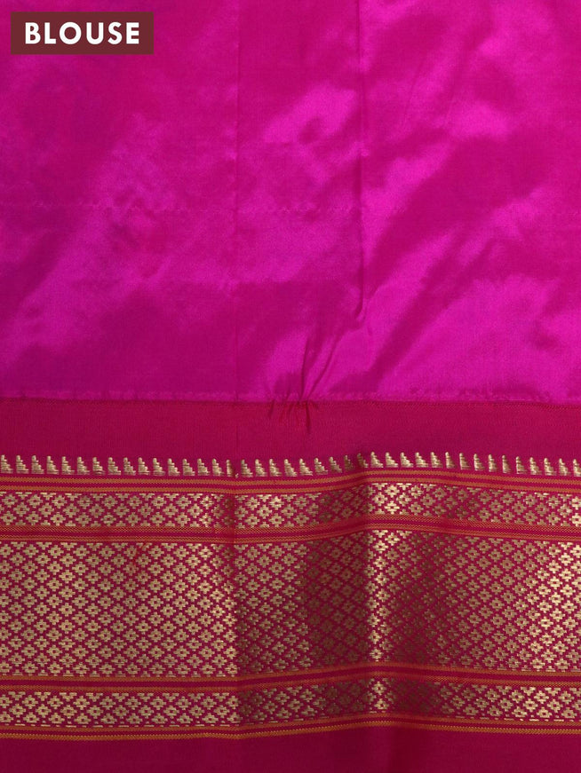 Pure paithani silk saree purple and pink with zari woven floral buttas and zari woven border - {{ collection.title }} by Prashanti Sarees