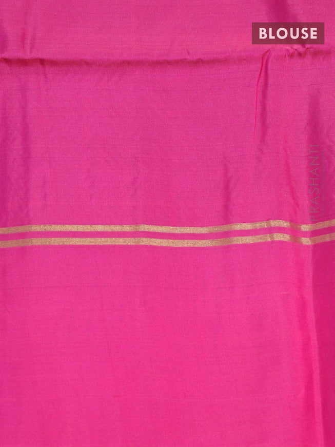 Pure soft silk saree deep maroon and pink with allover zari woven butta weaves and zari woven simple border - {{ collection.title }} by Prashanti Sarees