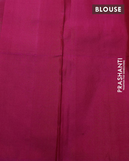 Pure soft silk saree dual shade of teal green and pink with zari woven buttas and zari woven butta border - {{ collection.title }} by Prashanti Sarees