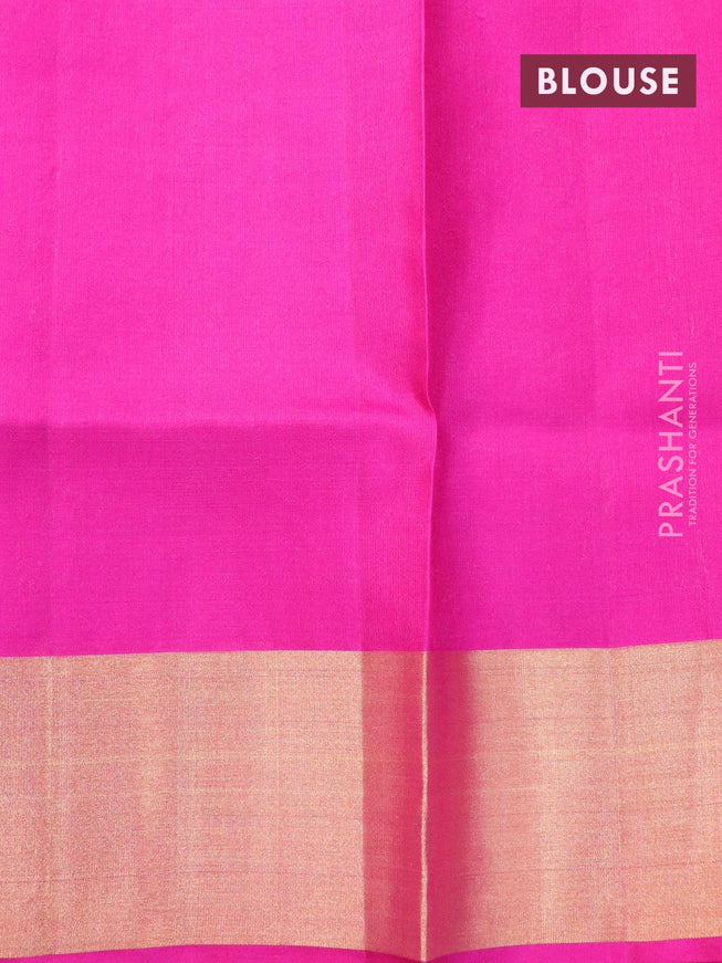 Pure soft silk saree green and pink with thread & zari woven buttas and zari woven border - {{ collection.title }} by Prashanti Sarees