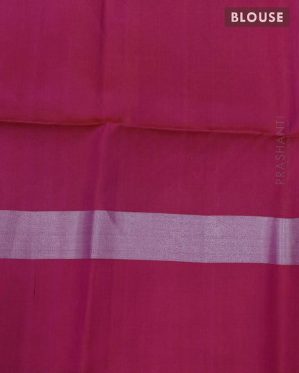 Pure soft silk saree light blue and dual shade of pink with silver & copper zari woven floral buttas and silver zari woven simple border - {{ collection.title }} by Prashanti Sarees