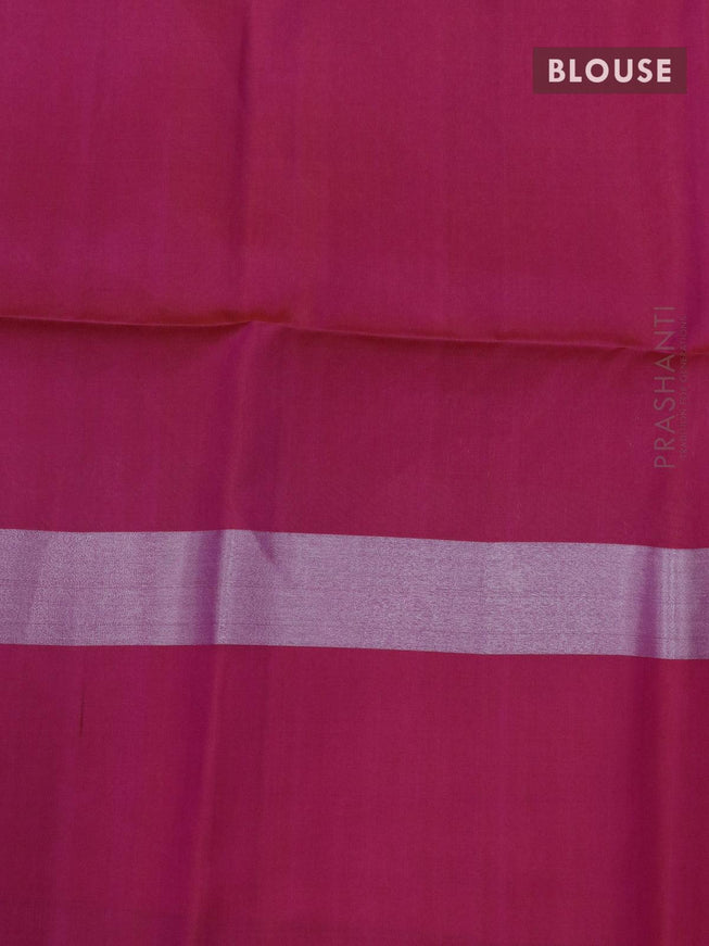 Pure soft silk saree light blue and dual shade of pink with silver & copper zari woven floral buttas and silver zari woven simple border - {{ collection.title }} by Prashanti Sarees