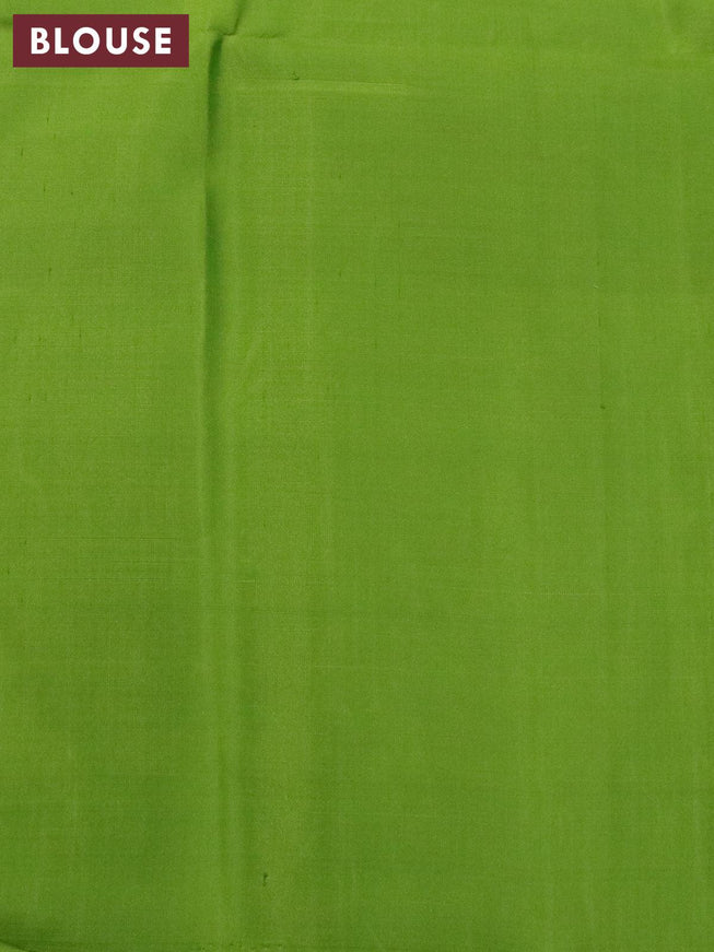 Pure soft silk saree light green and lime green with allover silver zari woven butta weaves and silver zari woven border - {{ collection.title }} by Prashanti Sarees