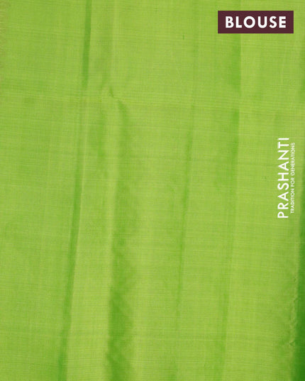 Pure soft silk saree pink and light green with silver & gold zari woven box type buttas in borderless style - {{ collection.title }} by Prashanti Sarees