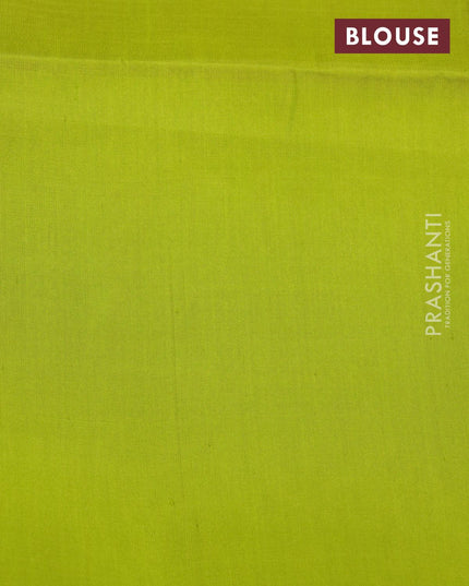 Pure soft silk saree pink and lime green with allover small silver zari checks and silver zari woven border - {{ collection.title }} by Prashanti Sarees