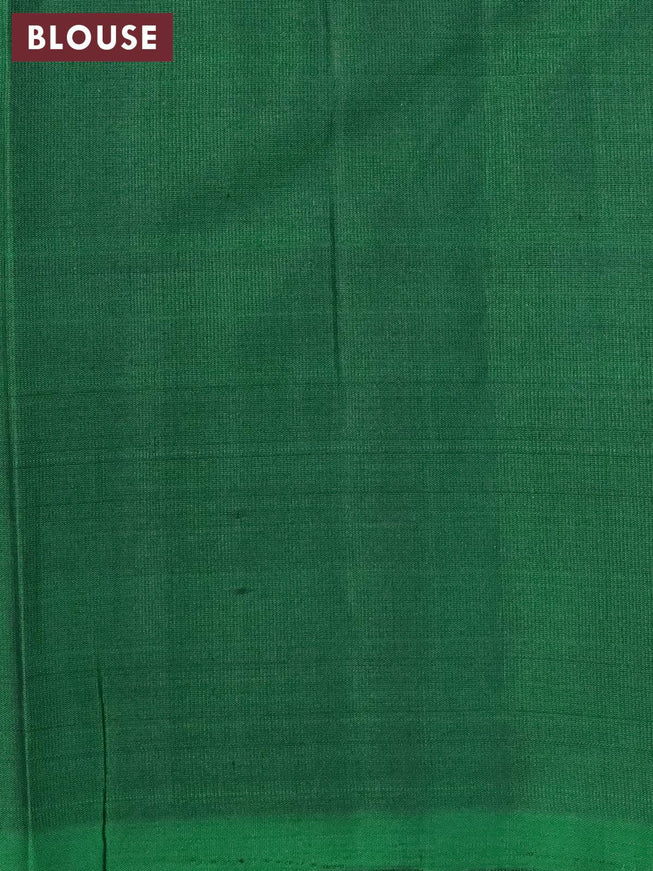 Pure soft silk saree red and green with allover zari woven stripes pattern and rich zari woven border - {{ collection.title }} by Prashanti Sarees