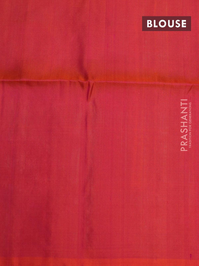 Pure soft silk saree teal green and dual shade of pink with zari woven buttas in borderless style - {{ collection.title }} by Prashanti Sarees