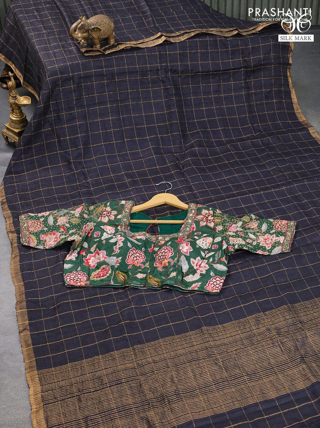 Star Dust Color Pure Tussar Silk Saree with Contrast Matching Blouse