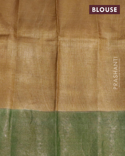 Pure tussar silk saree maroon and deep coffee brown with hand painted kalamkari prints and zari woven border - {{ collection.title }} by Prashanti Sarees