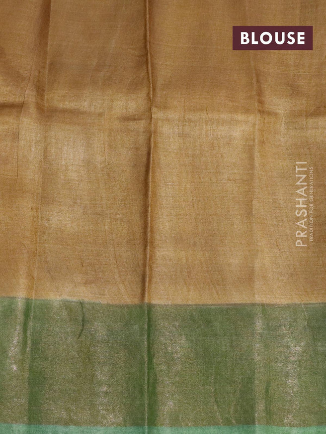 Pure tussar silk saree maroon and deep coffee brown with hand painted kalamkari prints and zari woven border - {{ collection.title }} by Prashanti Sarees