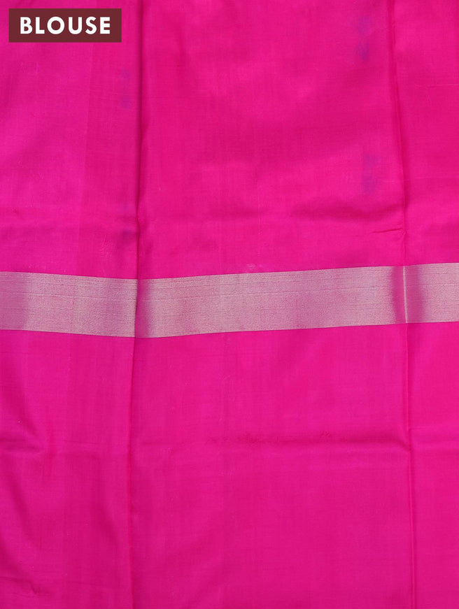 Pure uppada silk saree dual shade of pink and magenta pink with silver zari woven buttas and long silver zari woven butta border - {{ collection.title }} by Prashanti Sarees