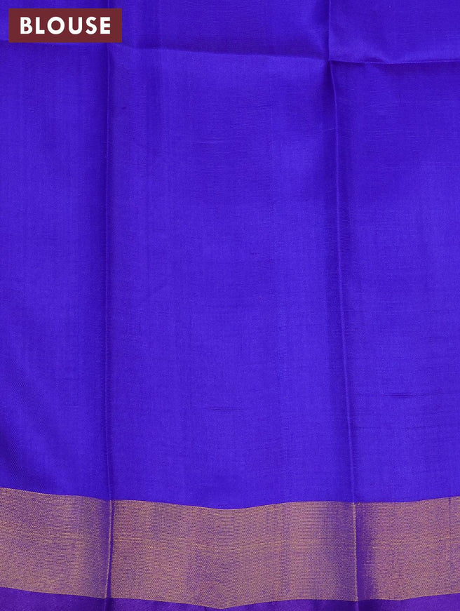 Pure uppada silk saree pink and blue with allover ikat weaves and zari woven border - {{ collection.title }} by Prashanti Sarees