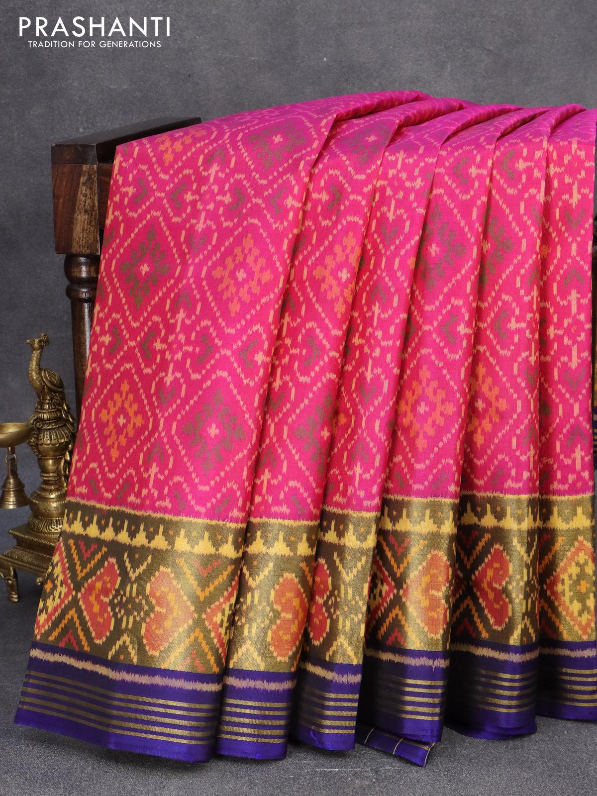 Buy DEVANGI FASHION Women's Woven Silk Saree With Blouse Piece  (DF_Patola_111_Green) at Amazon.in