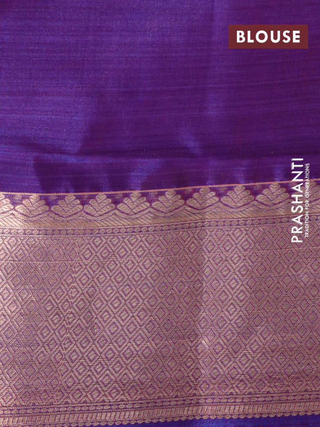 Roopam partly silk saree pink and blue with allover ikat weaves & zari buttas and zari woven border - {{ collection.title }} by Prashanti Sarees