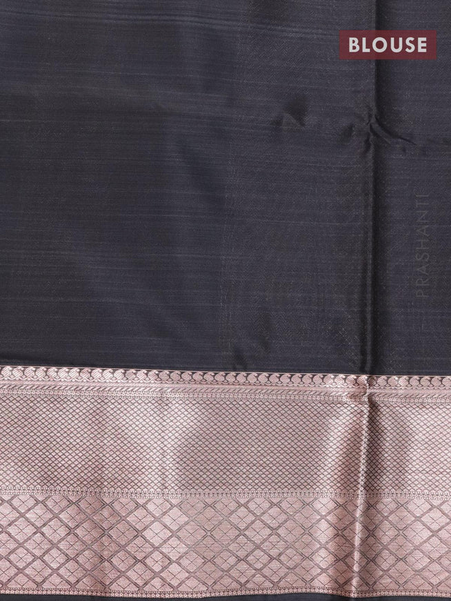 Roopam partly silk saree red grey shade and black with digital prints & zari woven buttas and copper zari woven border - {{ collection.title }} by Prashanti Sarees