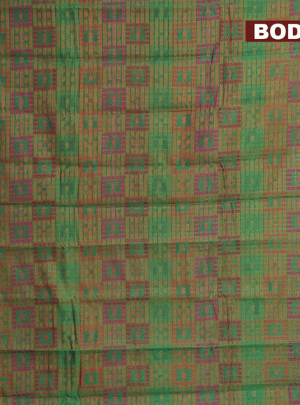 Semi chanderi saree dual shade of green and pink shade with allover thread weaves and woven border - {{ collection.title }} by Prashanti Sarees