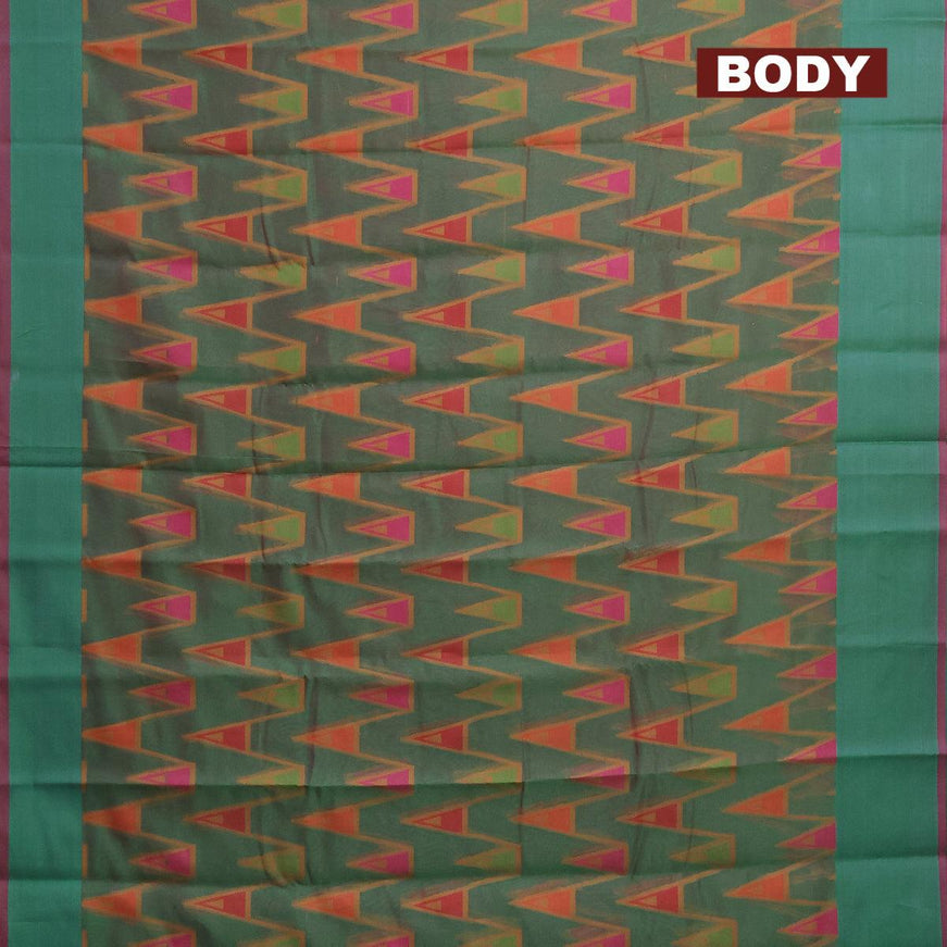 Semi chanderi saree dual shade of green and pink shade with allover thread weaves and woven border - {{ collection.title }} by Prashanti Sarees