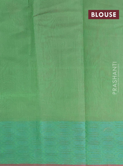 Semi chanderi saree dual shade of green and pink shade with allover thread weaves and woven border - {{ collection.title }} by Prashanti Sarees