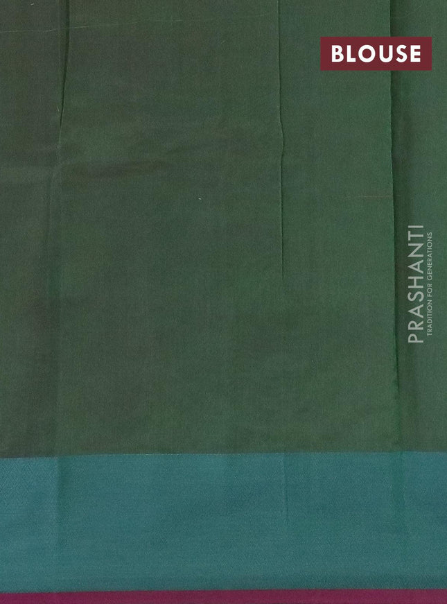 Semi chanderi saree dual shade of green and pink with allover thread weaves and woven border - {{ collection.title }} by Prashanti Sarees