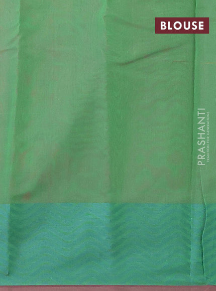 Semi chanderi saree dual shade of green and pink with allover thread weaves and woven border - {{ collection.title }} by Prashanti Sarees